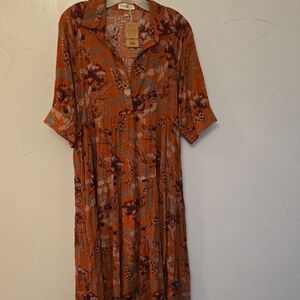 NATURAL LIFE Rust Floral Dress